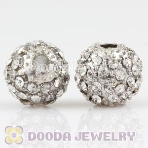 12mm handmade Silver Plated Alloy Beads with Crystal Wholesale