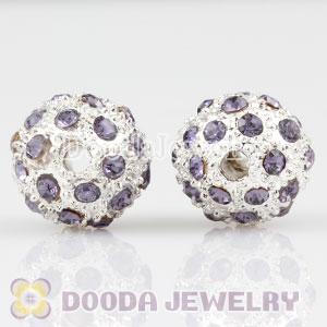 12mm handmade Silver Plated Alloy Beads with Crystal Wholesale