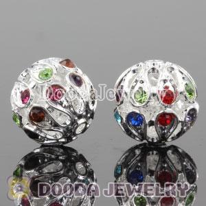 14mm handmade Silver Plated Alloy Beads with Crystal Wholesale