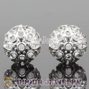 14mm handmade Silver Plated Alloy Beads with Crystal Wholesale