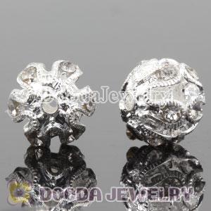 12mm handmade Silver Plated Alloy Beads with Crystal Wholesale