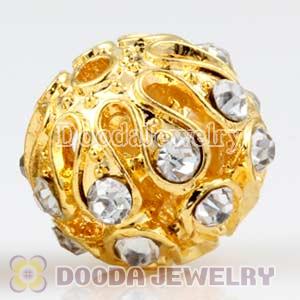 14mm handmade Gold Plated Alloy Beads with Crystal Wholesale