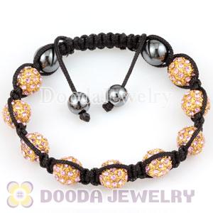 handmade Style TresorBeads Pink Crystal Gold Plated Bead Bracelets with Hematite