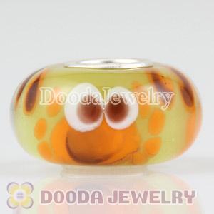 Crab glass beads in 925 silver core European compatible