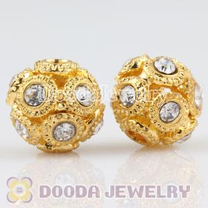 13mm handmade Gold Plated Alloy Beads with Crystal Wholesale