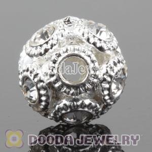 13mm handmade Silver Plated Alloy Beads with Crystal Wholesale