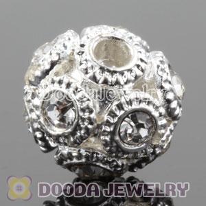 13mm handmade Silver Plated Alloy Beads with Crystal Wholesale