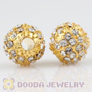 12mm handmade Gold Plated Alloy Beads with Crystal Wholesale