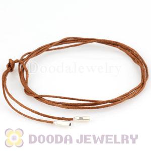 Brown Poly Cord with 925 Silver Ends European Compatible