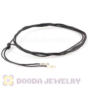 Black Poly Cord with 925 Silver Ends European Compatible