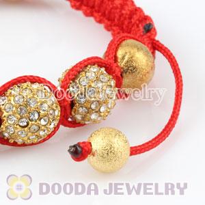 handmade Wrap Bracelets Wholesale Gold Crystal Ball Beads