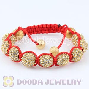 handmade Wrap Bracelets Wholesale Gold Crystal Ball Beads