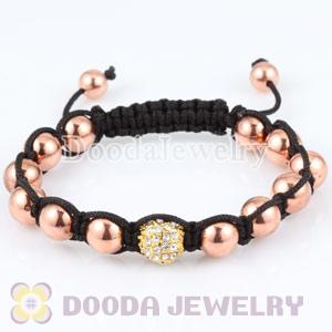 handmade Style Bracelet Wholesale Gold Crystal and Rose Gold Ball Beads