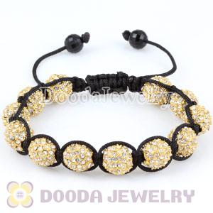 Wholesale handmade Inspired Gold Crystal Disco Bead Bracelets