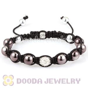 Wholesale handmade Bracelet with Black and Crystal Disco Beads