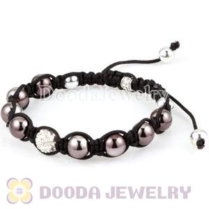 Wholesale handmade Bracelet with Black and Crystal Disco Beads