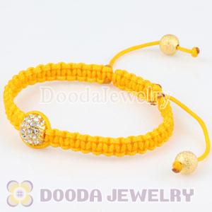Wholesale handmade Inspired Crystal and Yellow Macrame Bracelets