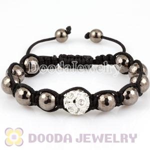 Fashion handmade Bracelets Wholesale with Black Faceted Bead and Crystal Charms