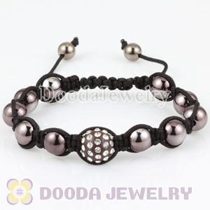 Wholesale handmade Inspired Bead Bracelets with Gunmetal and Pave Crystal Beads