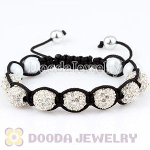Fashion handmade Style Bracelets with White and Crystal Disco Beads