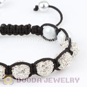 Fashion handmade Style Bracelets with White and Crystal Disco Beads