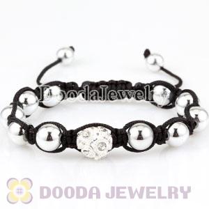 Wholesale handmade Inspired Bead Bracelets with Silver and Crystal Disco Beads