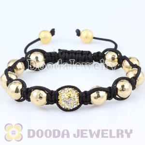 Wholesale handmade Inspired Bead Bracelets with Gold and Crystal Disco Beads