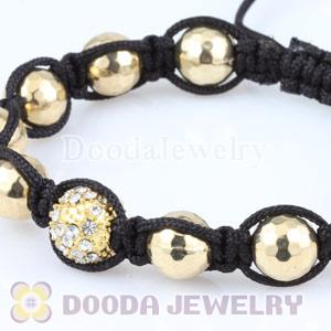 Wholesale handmade Inspired Bead Bracelets with Gold and Crystal Disco Beads