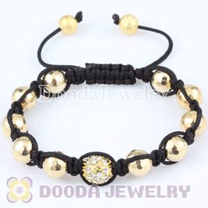 Wholesale handmade Inspired Bead Bracelets with Gold and Crystal Disco Beads