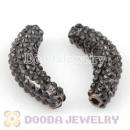 Alloy Beads with Black Crystal Wholesale