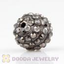 10mm handmade Black Alloy Beads with Crystal Wholesale