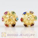 12mm handmade Gold Plated Alloy Beads with Crystal Wholesale