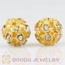 12mm handmade Gold Plated Alloy Beads with Crystal Wholesale