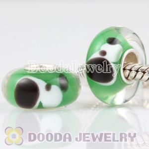 Puppy Dog glass beads in 925 silver core European compatible