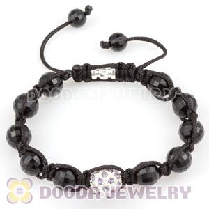 Wholesale handmade Bracelets with crystal and Faceted Black ABS plastic Beads