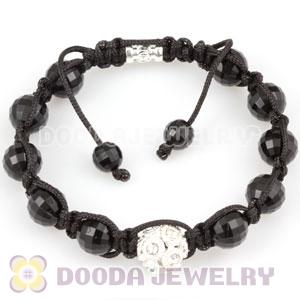 Wholesale handmade Bracelets with crystal and Faceted Black ABS plastic Beads
