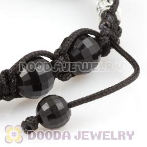 Wholesale handmade Bracelets with crystal and Faceted Black ABS plastic Beads