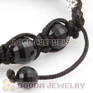 Wholesale handmade Bracelets with crystal and Faceted Black ABS plastic Beads