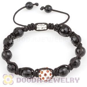 Wholesale handmade Bracelets with crystal and Faceted Black ABS plastic Beads