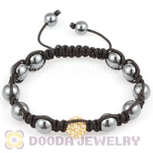 handmade Style TresorBeads Bracelets with golden Crystal and Hematite