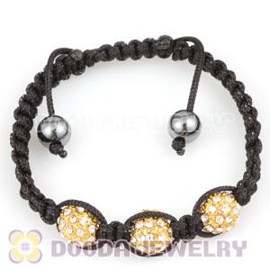 handmade Style TresorBeads Bracelet with golden Crystal Alloy Beads and Hematite