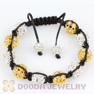handmade Inspired Bracelets Wholesale with interval crystal silver and gold Plated hollow Ball Bead