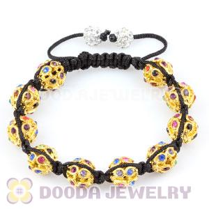 handmade style Bracelets Wholesale with colored crystal hollow Ball Beads