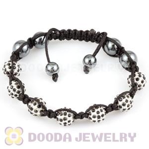 handmade Style TresorBeads Bracelets with black Crystal Ball and Hematite