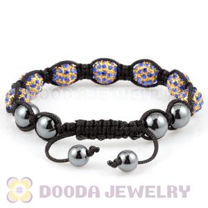 handmade StyleTresorBeads Bracelets with ocean blue Crystal Ball and Hematite