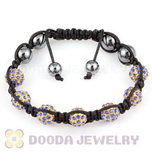 handmade StyleTresorBeads Bracelets with ocean blue Crystal Ball and Hematite