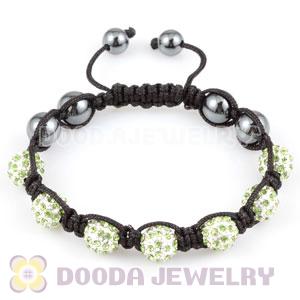 handmade Style TresorBeads Bracelets with green Crystal Ball and Hematite