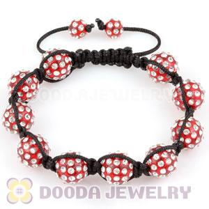 handmade Inspired Bracelets Wholesale with red Crystal plastic Beads 