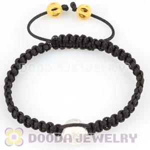 Wholesale handmade Inspired Bracelets with silver plated copper beads and Black Macrame 