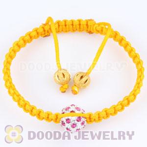 handmade Inspired Macrame Bracelets with pink Crystal disco ball beads